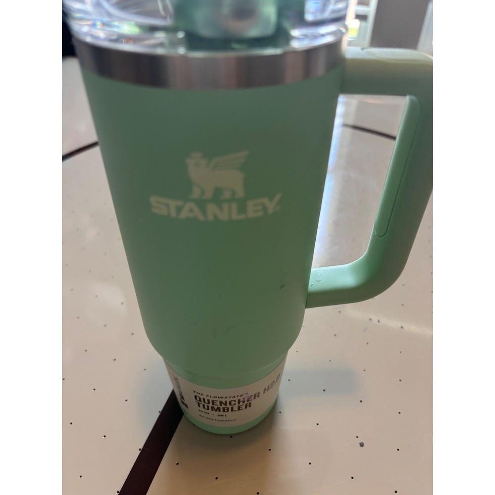 Stanley Quencher H2.0 FlowState Tumbler 30oz Mint Green Peach Lid New